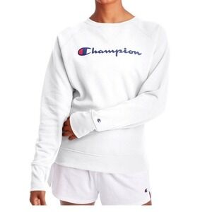Champion‎ Women's Powerblend Graphic Fleece Boyfriend Crewneck Sweatshirt Size S